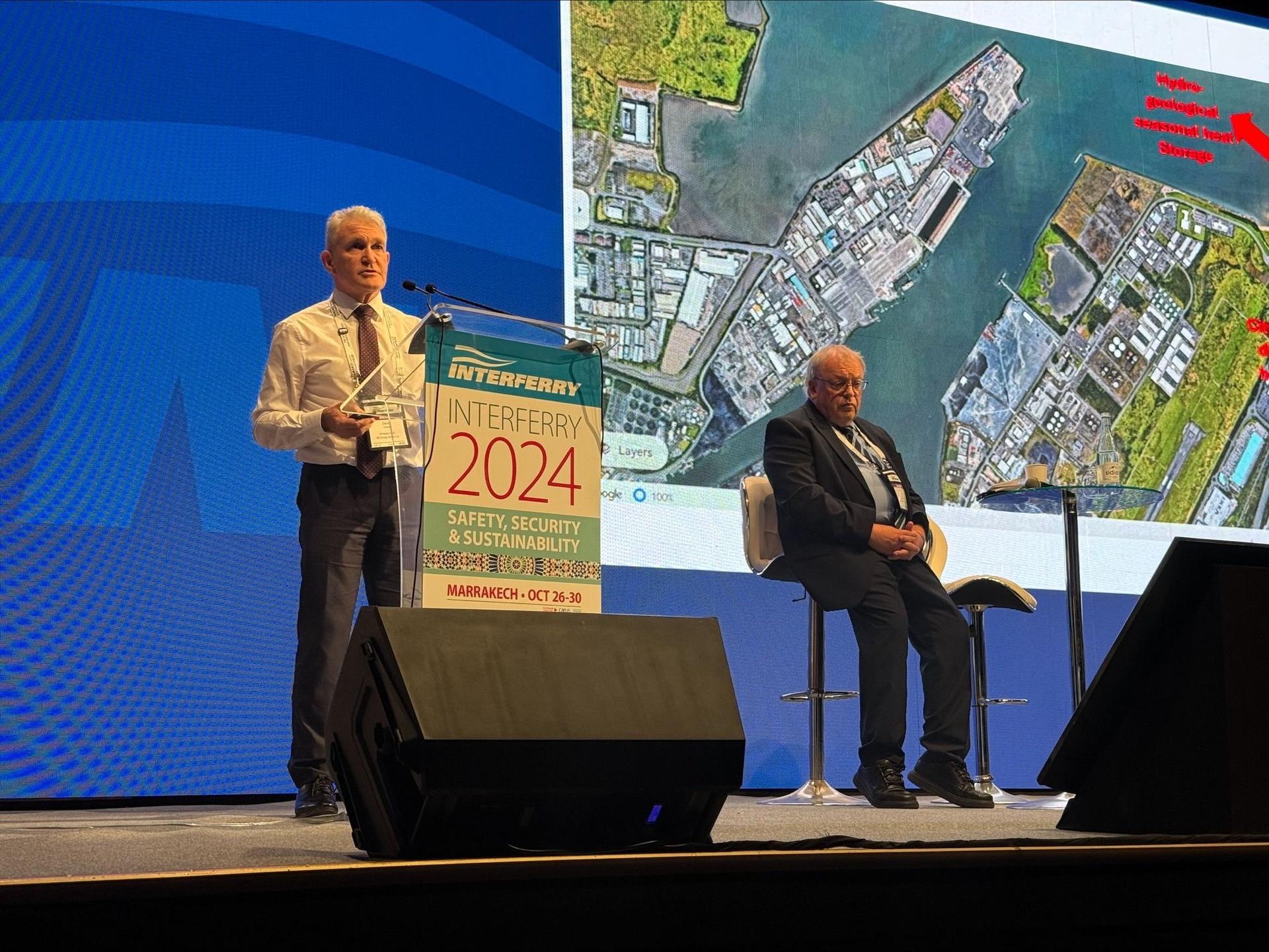Speakers on stage at the Interferry 2024 conference in Marrakech